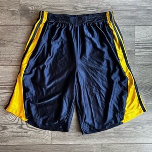 GMX Sport Men’s Navy & Yellow Basketball Shorts Size Large